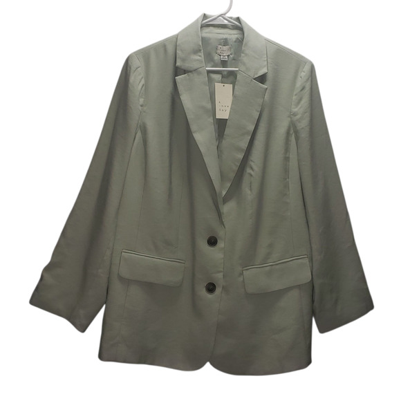 A New Day Sage Green Blazer XXL Modern Boxy Fit Coastal Chic Minimalist Style - Picture 1 of 9